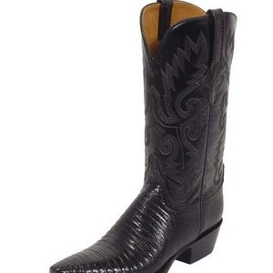 LUCCHESE CLASSICS L4033  BLACK LIZARD COWBOY BOOT